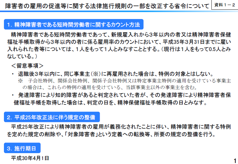 精神障害者を雇用しやすくする特例措置についてのイメージ画像