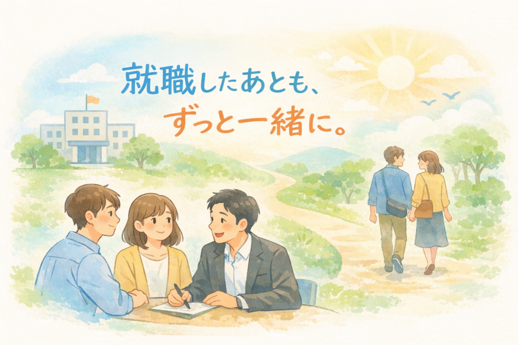 就職したあとも、ずっと一緒に。〜 就労移行支援の「定着支援」って、どんなサポート？ 〜のイメージ画像