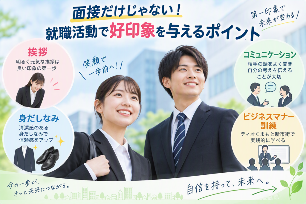 面接だけじゃない！就職活動で好印象を与えるポイントのイメージ画像