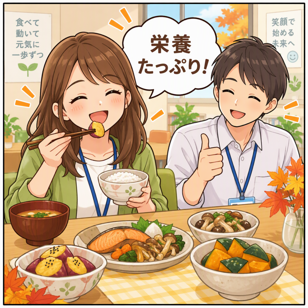 秋の食べ物で健康管理のイメージ画像